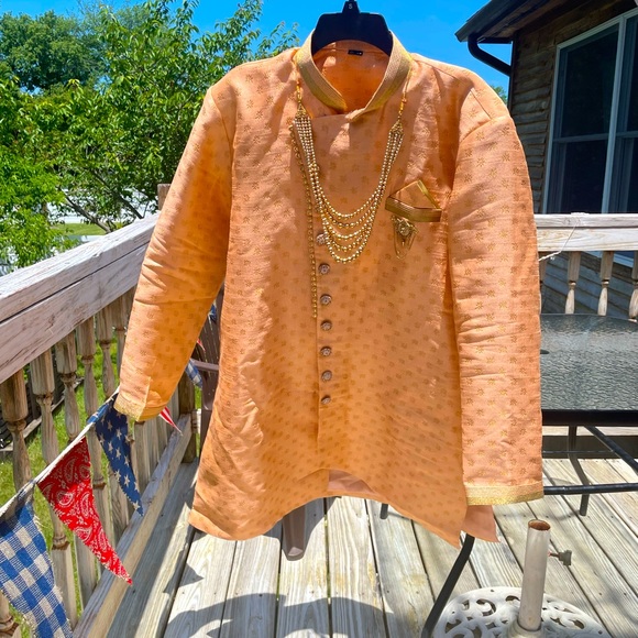 Men’s 2 piece Bollywood Kurta set. Size 42 - Picture 1 of 12